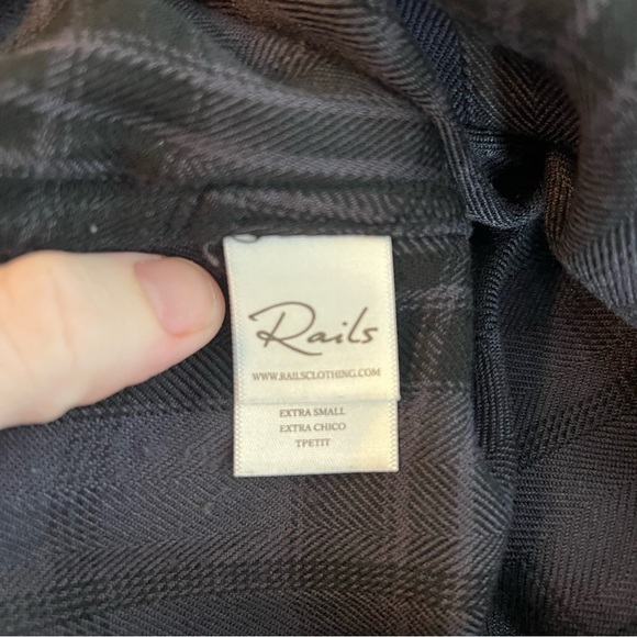 Rails Black and Grey Plaid Button Down Hunter Shirt size XS - Picture 6 of 7